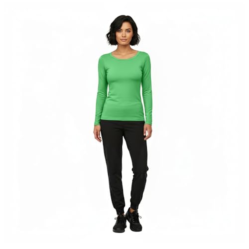 Image of Natural Uniforms Women's Long Sleeve Underscrub T-Shirt - Cotton Blend Scrub Base Layer for Nurses & Medical Professionals