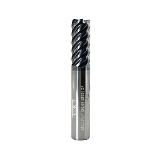 Image of Tools Carbide End Mills,6 Flute Corner Radius Milling Cutter，High Helix Angle for High Hardness Steel Finshing Milling Processing - 5 /8 Shank (5 /8-4 inch 1PCS)