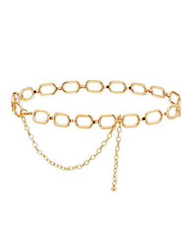 TOPACC Metal Link Chain Belt for Women Waist Chains Chunky Thick Chain Belt for Dresses Jeans