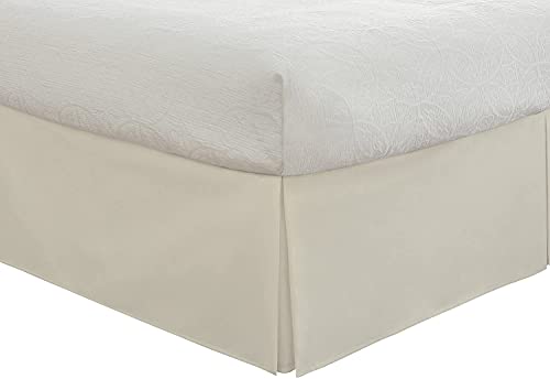 Hotel Quality 1000 TC 1PC Pleated Bed Skirt Classic Tailored Styling Dust Ruffled,Easy Fit, Wrinkle, Fade Resistant , 100 % Egyptian Cotton Solid , 12 Inch Drop {Queen , Bone}