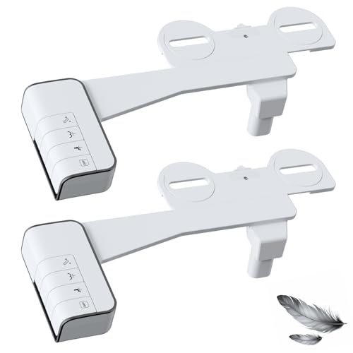 Image of Hibbent 2 Pack Bidet Attachment for Toilet, Non-Electric Dual Nozzle for Frontal & Rear Wash, Adjustable Water Pressure Control, Fresh Water Bidet Toilet Seat, Self Cleaning Water Sprayer, Black