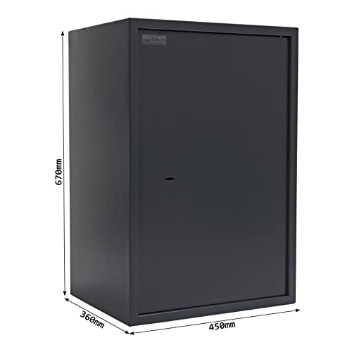 Rottner Möbeltresor Jupiter 5 Doppelbartschloss 2 Schlüssel BxHxT 45x67x36 cm herausnehmbarer Fachboden Filzeinlage inkl. Befestigungsmaterial