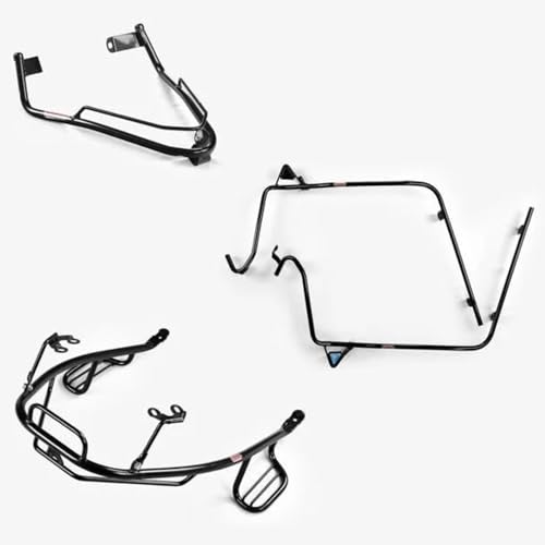 Image of Favourite Auto ATH Electric Scooter Accessories Kit (Black), EV Bike Safety Guard Combo with Middle Crash Guard, Front Mudguard, Rear /Back Guard with Double Side Footrest
