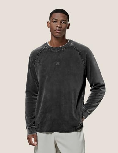 Aelfric Eden Acid Wash Sweatshirt Crewneck Oversized Sweatshirts Vintage Casual Solid Long Sleeve Pullover Tops2