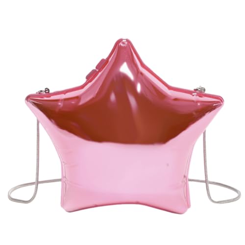 Women Acrylic Clutch Purse Star Shape Handbag Unique Evening Bag Chain Crossbody Bag for Formal Party Wedding