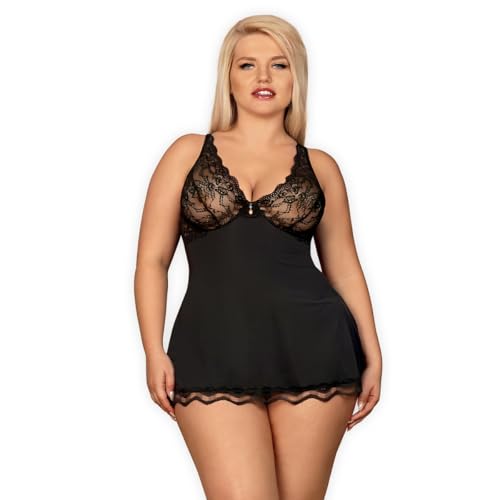 Nuisette et string Obsessive Luvae XXL/3XL pour vos soirées en amoureux