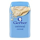 Gerber Stage 1 Baby Food, Baby Oatmeal Cereal, 8g Whole Grains, Iron, Zinc & Vitamin B12, Infant Cereal