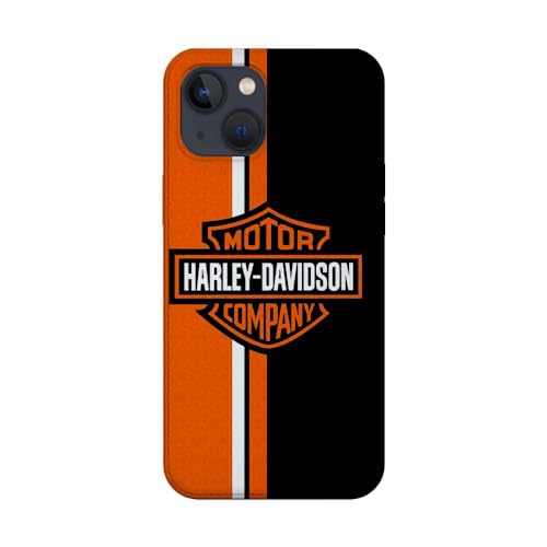 Custodia in silicone morbida trasparente per Apple iPhone stampata in Francia, Harley Davidson Orange (iPhone 13)