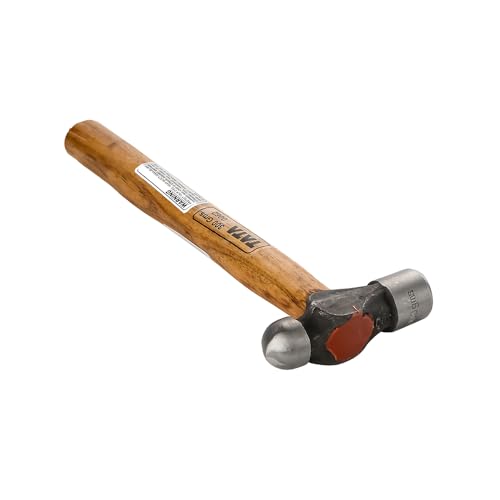 Image of Tata Agrico Ball Point Hammer 300g | High Carbon Steel Head | Polished Face & Peen | Wooden Handle | Ideal for Mechanics, Engineers, Garage & DIY Metalwork