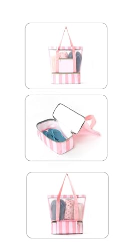 Large Capacity Double Beach Bag - Portable Swimming Tote for Travel & Swimsuit Storage2