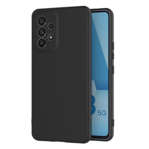 AICEK Compatible avec Samsung Galaxy A53 5G Coque, Silicone Coque pour Samsung A53 5G Housse Silicone Etui Case Noir Cover