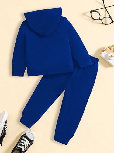 2 Piece Kids Boys Sweatsuits Set Jogger Sweatpants and Hooded Sweatshirt Pullover Tracksuit Clothing Outfits 4-7 Years2