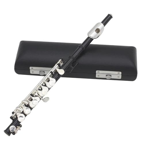 Flauta travesera principiante Flauta C Llave Piccolo Flauta De Tamaño Medio Llave Chapada En Plata Piccolo De Cobre Blanco Con Caja Acolchada Palo De Tela