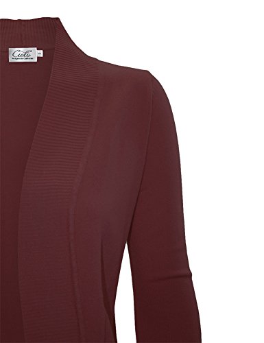 Image of Cielo Women's Solid Basic Open Front Pockets Knit Sweater Cardigan