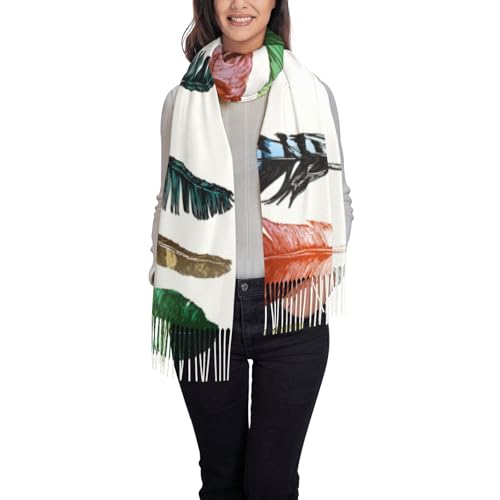 Foulard plumes colorées pour réchauffer vos tenues d'été et de soirée