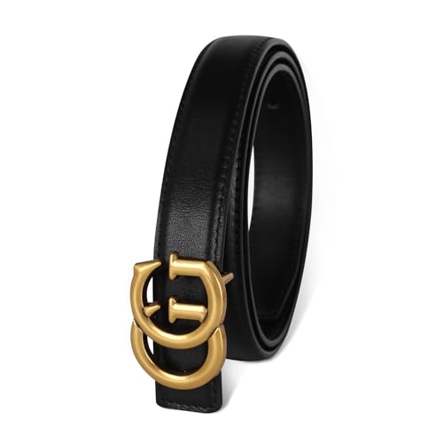 Image of Aurolran Women's Leather Belt with Buckle - Ideal for Dresses, Jeans, and Coats