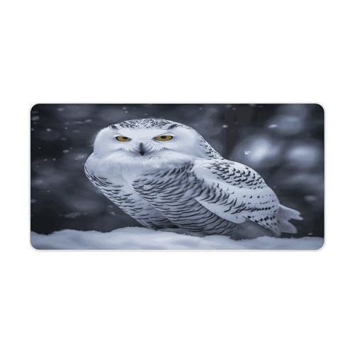 Arctic Owl Desk Mat Non-Slip Large Mouse Pad