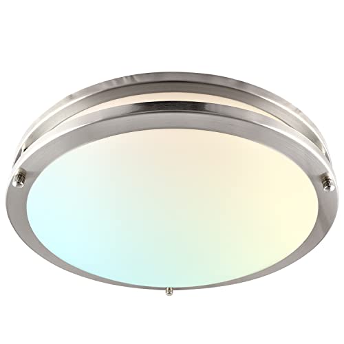 LUXRITE 14 Inch LED Flush Mount Ceiling Light, CCT Color