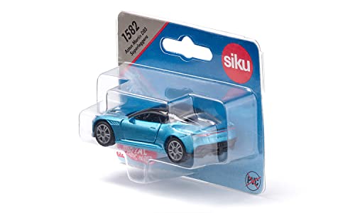 Siku 1582, Aston Martin DBS Superleggera, Toy car, Metal/Plastic, Blue, Openable Doors, Sports Rims with Rubber Tyres