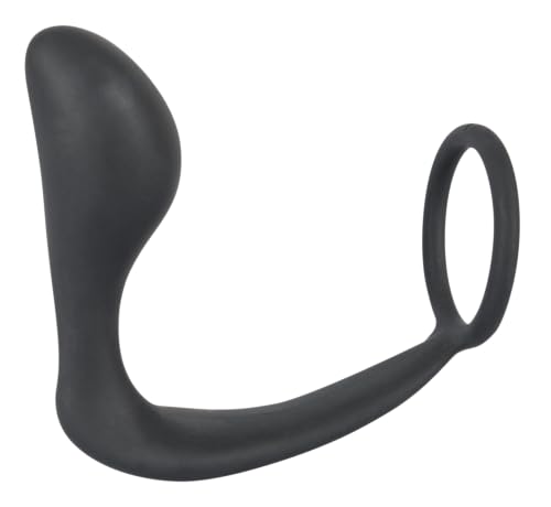Black Velvets Orion Penisring mit Analplug, Schwarz