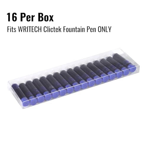 Image of WRITECH W-1784 Cartridge Blue Ink: 16ct Blue Ink Cartridges Set Clictek Fountain Pens