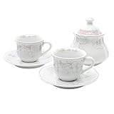Farbe bunt THUN Kaffee Al Volo 2er Set Espressotassen mit Zuckerdose Limited Edition 2016, Keramik, Bunt