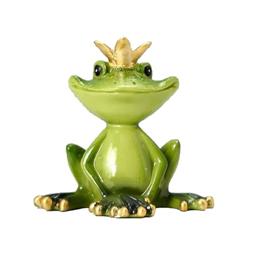 Swtgaah Glas Yoga Frosch Harz Handwerk Yoga Frosch Statue Garten Dekoration Frosch Ornamente Home Dekorationen Harz-Yoga-Frosch-Figur Meditierende Yoga Frosch Statue (Krone)