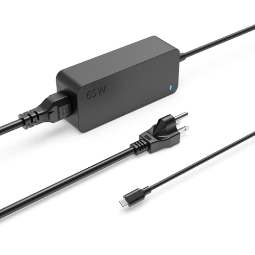 USB C Charger Fit for Lenovo Laptop, Thinkpad, Yoga, (UL Approved for Safety), 10 Ft Extended Reach Cord, Charging Status Indicator, Rapid Charging Adapter 65W 45W by Pwept - Used condition - US$13.24