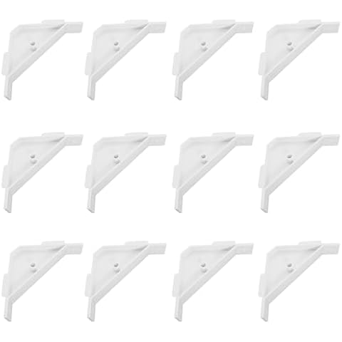 AXLIZER 12PCS 90 Degree Cabinet Triangle Bracket Plastic White Corner Support Braces for Furniture Cabinets and Other Accessories Cover