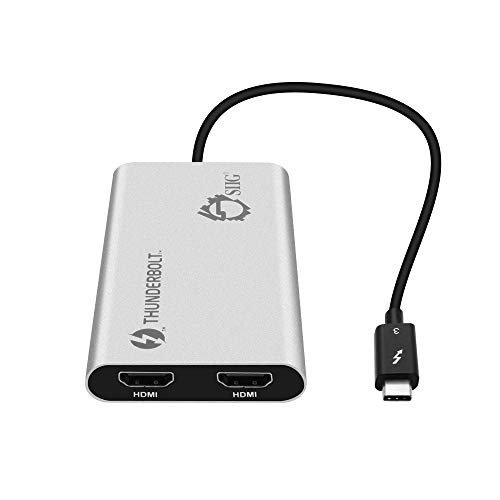 New Product SIIG Thunderbolt 3 to Dual HDMI 2.0 Port Display Adapter at 4K 60Hz - Intel Thunderbolt 3 Certified - Windows/MacBook Pro/Chromebook/XPS/Surface Book - Supports Two 4K 60Hz Monitors Simultaneously