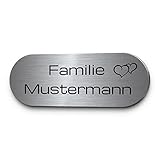 Personalisiertes Briefkastenschild mit Gravur & Motiven aus Edelstahl | Tür Namensschild Türschild | versch. Größen | Klingelschild Haustürschild mit Namen | Schild personalisiert Haustür Briefkasten