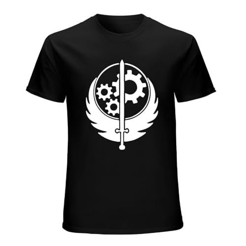 Brotherhood of Steel Logo Mens Unisex Camiseta Graphic Print Top Black Tee, Negro , L