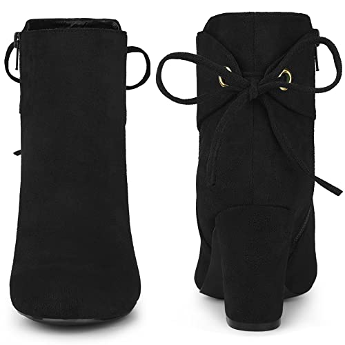 Perphy Round Toe Lace Up Chunky High Heels Ankle Boots for Women3