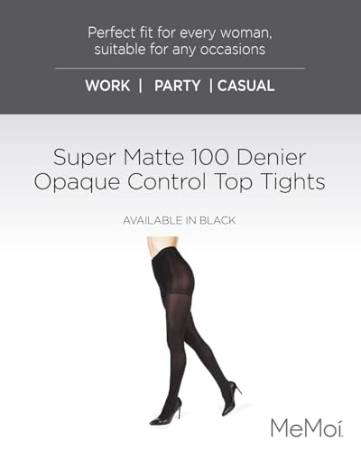 MeMoi Super Matte 100 Denier Opaque Control Top Tights2
