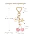Rikhiua Pink Cherry Keychain Bag Charm with Butterfly Daisy Charm for Women Bag Decor Mother's Day Gifts Christmas Birthday
