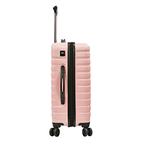U.s. Traveler Boren Polycarbonate Hardside Rugged Travel Suitcase Luggage With 8 Spinner Wheels, Aluminum Handle, Pink, Carry-On 22-Inch, Usb Port #TOP3