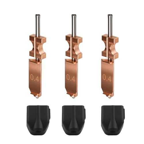 AD5X Hotend Nozzle Kit 3 Pack 0.4mm Hardened Steel Integrated Nozzle with 3 Silicone Covers - All-Metal High-Temp Resistant (300) for PLA/ABS/PETG/TPU OEM Replacement for Flashforge AD5X 3D Printer