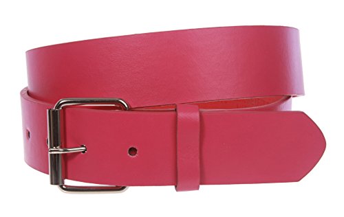 Image of Beltiscool 1 1 /2 inch (38mm) Snap On Plain Leather Jean Belt With Roller Buckle