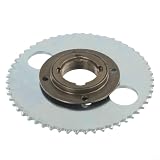54 Zähne Stahl-Kettenrad und zahnloser Freilaufsatz für T8f Ketten-Gas-Scooter mit 4-Loch-Befestigungsmuster und 46 mm Teilungsgetriebe