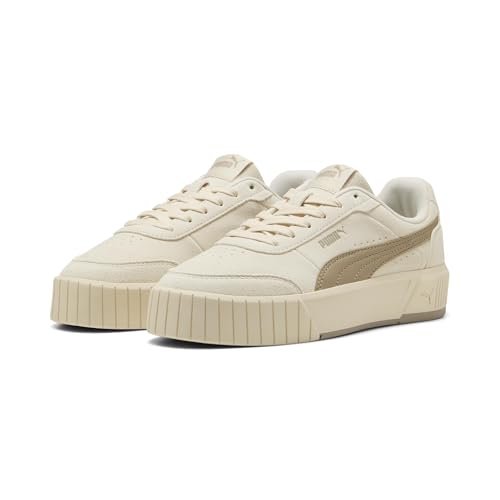 PUMA Damen Carina Mia Sneakers 39, Alpine Snow Ice Coffee White Beige