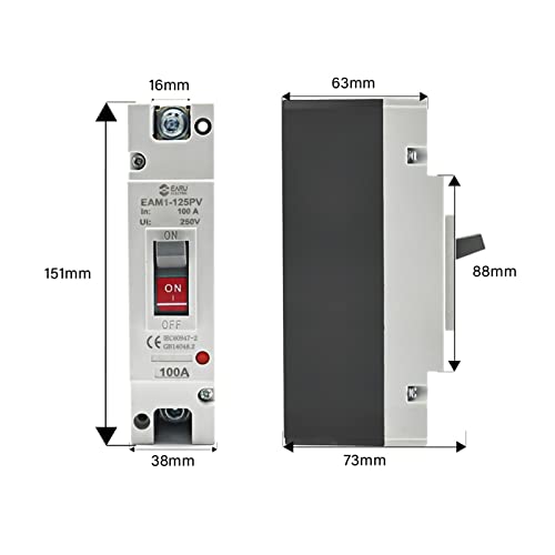 Protector de sobrecarga MCCB 200A para cortar corrientes continuas solares de 250V 3
