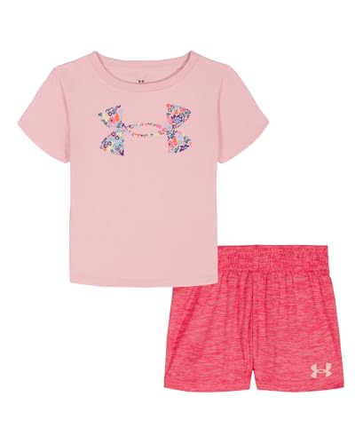 Image of Under Armour Girls 2-Piece Short Sleeve Graphic Tee and Shorts Set, Outdoor Collection