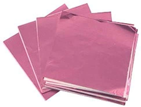 APSAMBR ® Pink Aluminium Foil Candy Wrappers Sugar Wraps Paper for DIY Candies and Chocolate Packaging by Party/Wedding/Birthday/Christmas Accessories - 200 Pieces .