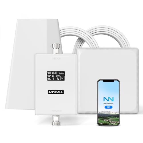 ANYCALL Mobilfunk Signalverstärker für Band 3 und 20, Empfangsverstärker Handy für Haus und Büro, 4G LTE 3G GSM Repeater mit Hoher Verstärkung, Handynetz Verstärker für O2 E-Plus T-Mobile