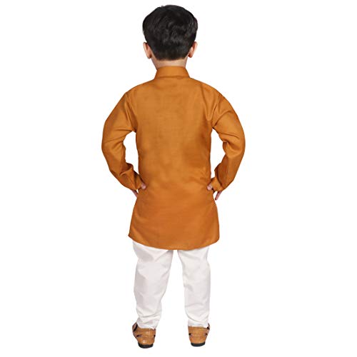 Image of SG YUVRAJ Raw Silk Kurta Set for Boys