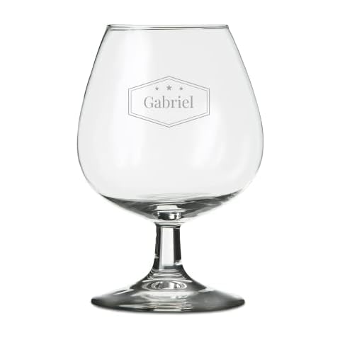 Personalised Engraved Brandy Glass with Name Cover