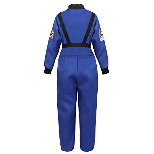 Kids Astronaut Costumes Nasa Space Suit Dress Up Astronaut Costume for Kids Halloween Costume Blue 2XL