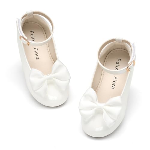 Image of Felix & Flora Toddler Flower Girl Dress Shoes - Baby Girl Ballet Mary Jane Flats for Party School Wedding
