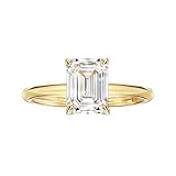 Michooyel 2CT 925 Sterling Silver Engagement Rings Emerald Cut Solitaire Cubic Zirconia CZ Wedding Promise Rings for Her Wedding Bands for Women