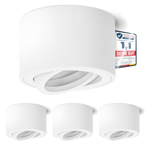 linovum SMOL Decken Aufbauspot Aufbaustrahler schwenkbar weiß rund für...
